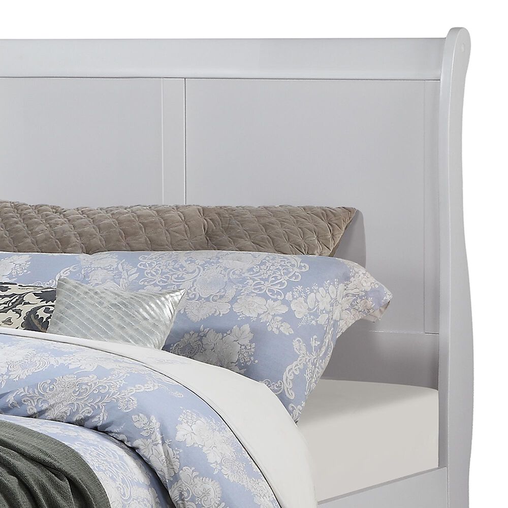 Crown Mark Louis Philip Twin Sleigh Panel Bed in Greige, , large