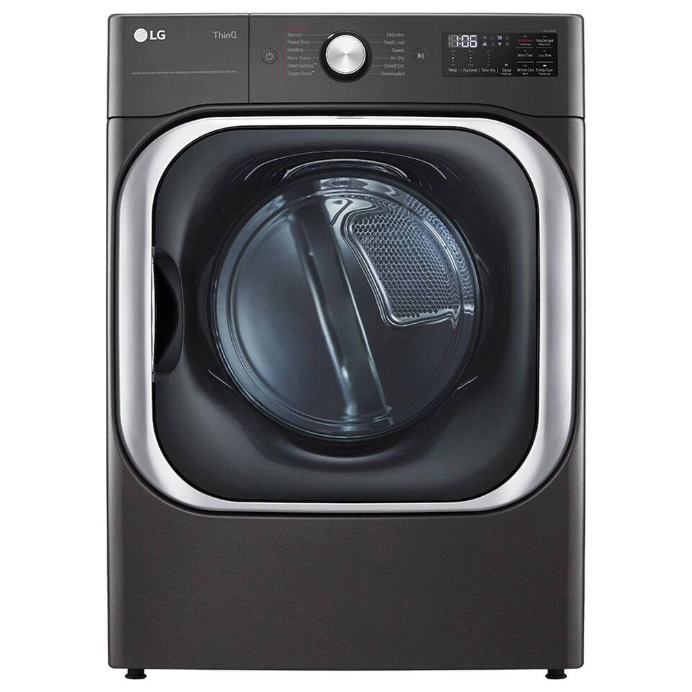 LG 9 Cu. Ft. Smart Wi-Fi Enabled Front Load Gas Dryer with TurboSteam in Black Steel, , large