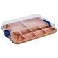 Lifetime Brands Build-a-Board 6-Section Bamboo Cutting Board with Locking Lid in Natural and Clear, , large