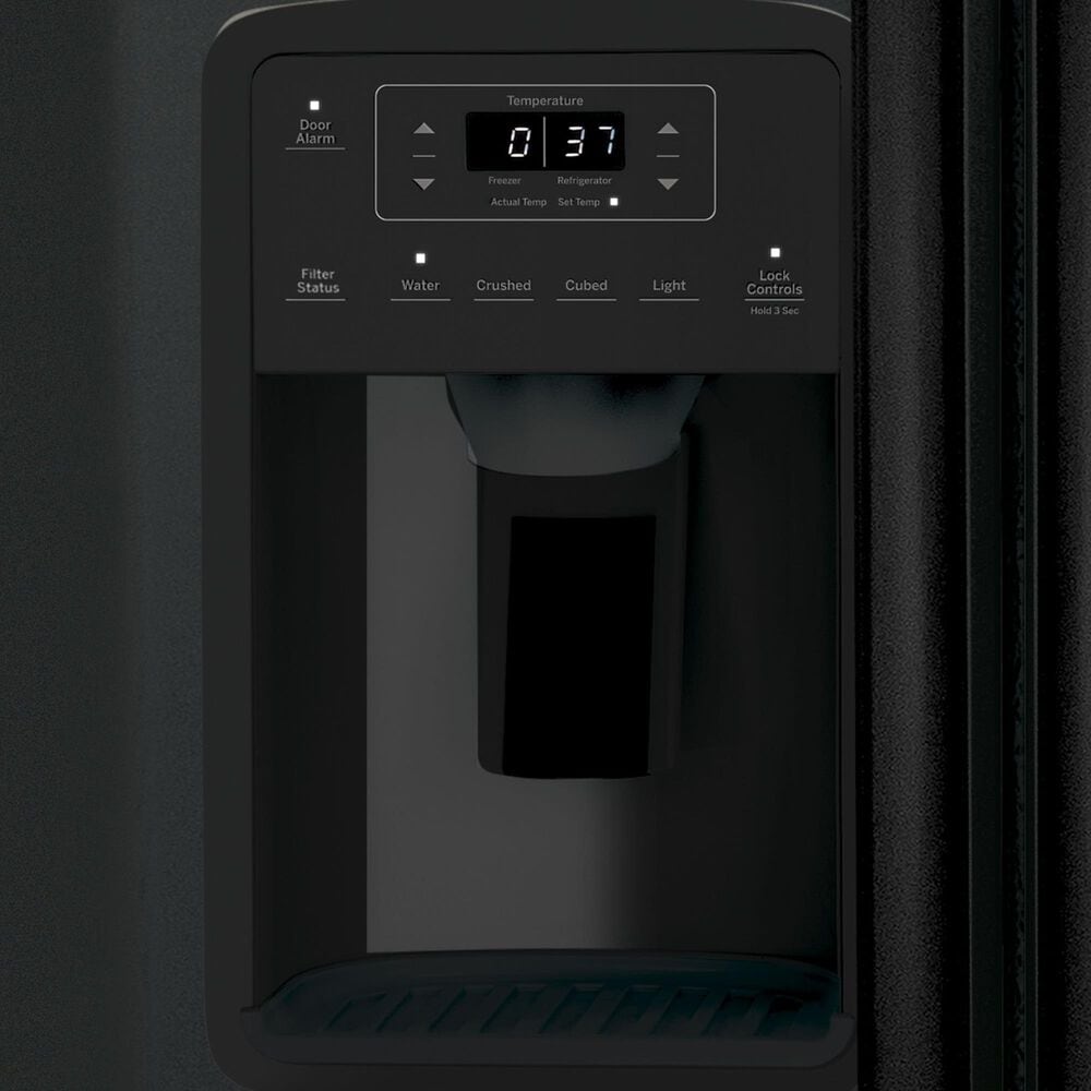 GE Appliances 23 Cu. Ft. Side by Side Refrigerator with External Dispenser in Black, , large