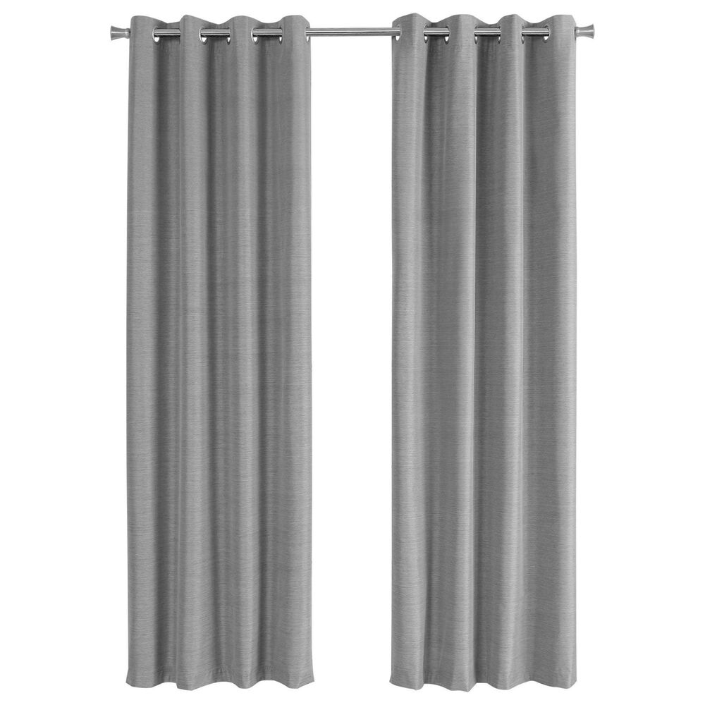 Monarch Specialties 52" x 95" Curtain Panel in Light Grey (Set of 2), , large