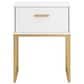 Ashley Socalle 1-Drawer Nightstand in Matte White and Gold, , large