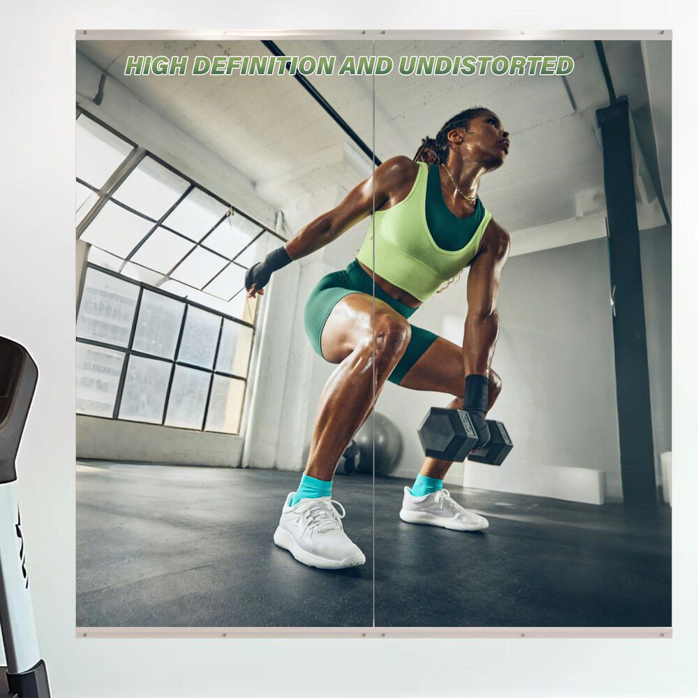 HOMLUX 36" x 72" Frameless Full Length Wall Mounted Fitness Mirror in Silver (Set of 2), , large