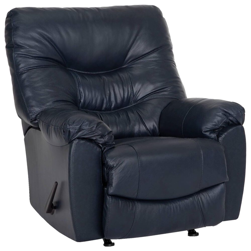 Moore Furniture Trilogy Manual Rocker Recliner in Federica Navy, , large