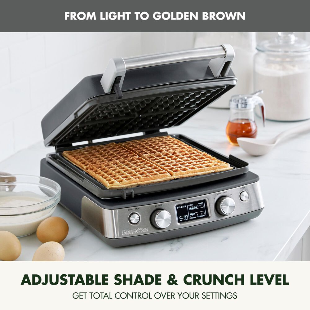 Green Pan Elite 4-Square Waffle Maker in Graphite, , large