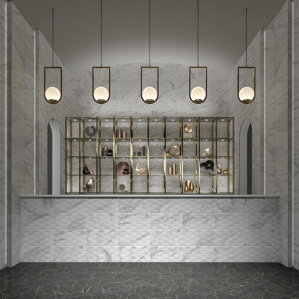 Dal-Tile Perpetuo Brilliant White 12&quot; x 24&quot; Flat Satin Ceramic Wall Tile, , large