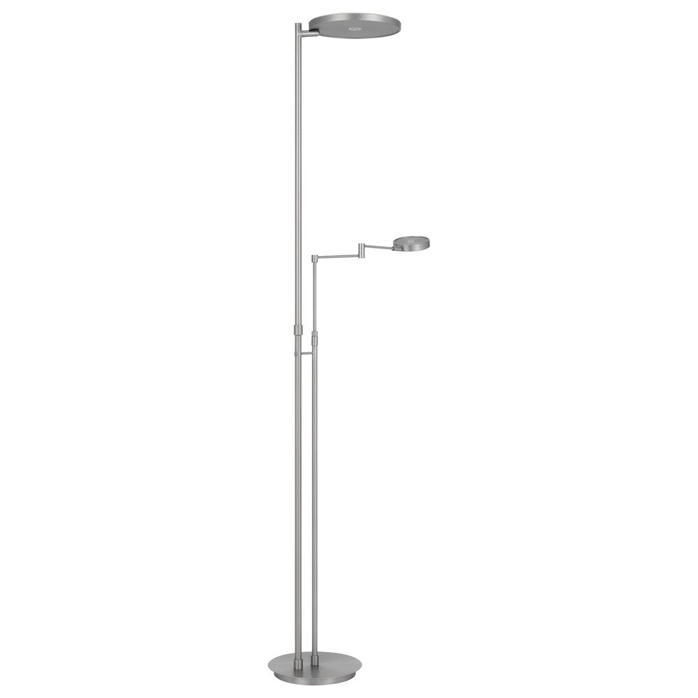Cal Lighting Circa Torchiere Floor Lamp in Matte Satin Nickel, , large