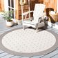 Safavieh Bermuda BMU801F 6"7" Round Grey and Ivory Indoor/Outdoor Area Performance Rug, , large
