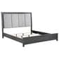 New Heritage Design Odessa King Upholstered Bed with Two Nightstands in Charcoal and Silver, , large