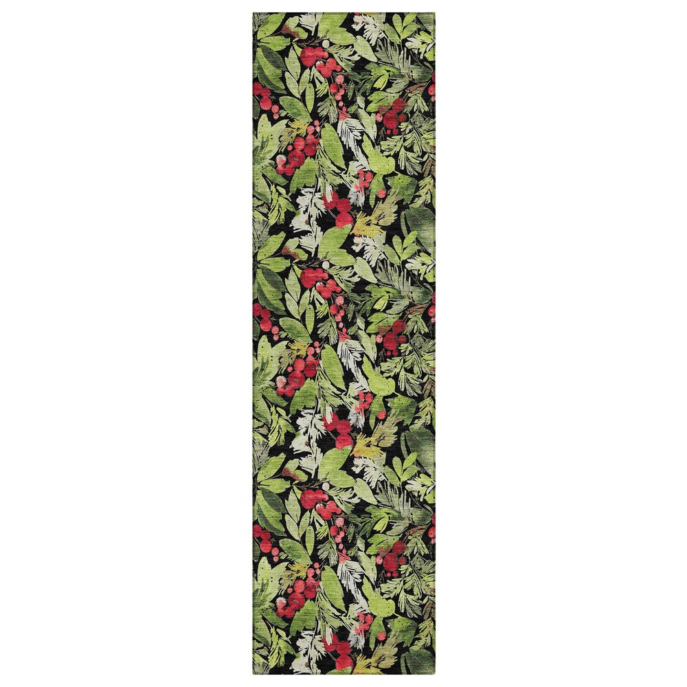 Dalyn Rug Company Wonderland WN24 2"3" x 7"6" Black Indoor/Outdoor Runner, , large