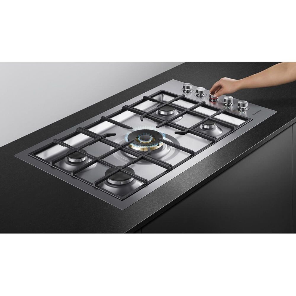 Fisher &amp; Paykel 36" Liquid Propane Gas Cooktop in Stainless Steel, , large