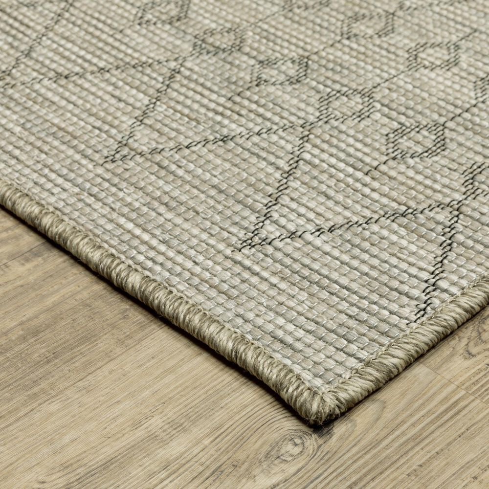 Oriental Weavers Tortuga TR04A 1&#39;10&quot; x 7&#39;6&quot; Beige and Black Runner, , large