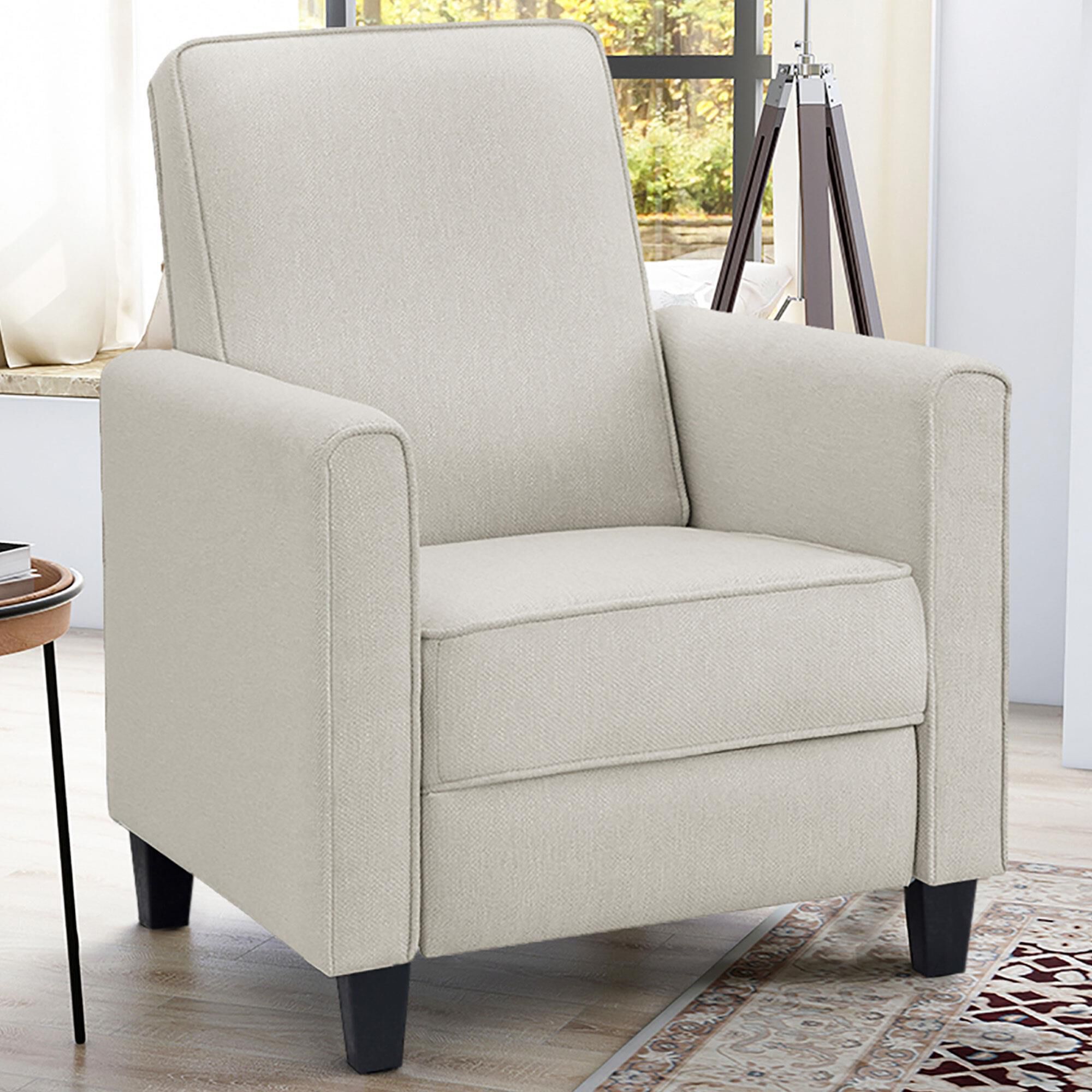 Furniture of America Sledge Push Back Recliner in Beige NFM