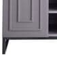 James Martin Vanities Alicante 24" Single Bathroom Vanity in Grey Smoke and Matte Black with 5 cm White Glossy Resin Top and Rectangular Sink, , large
