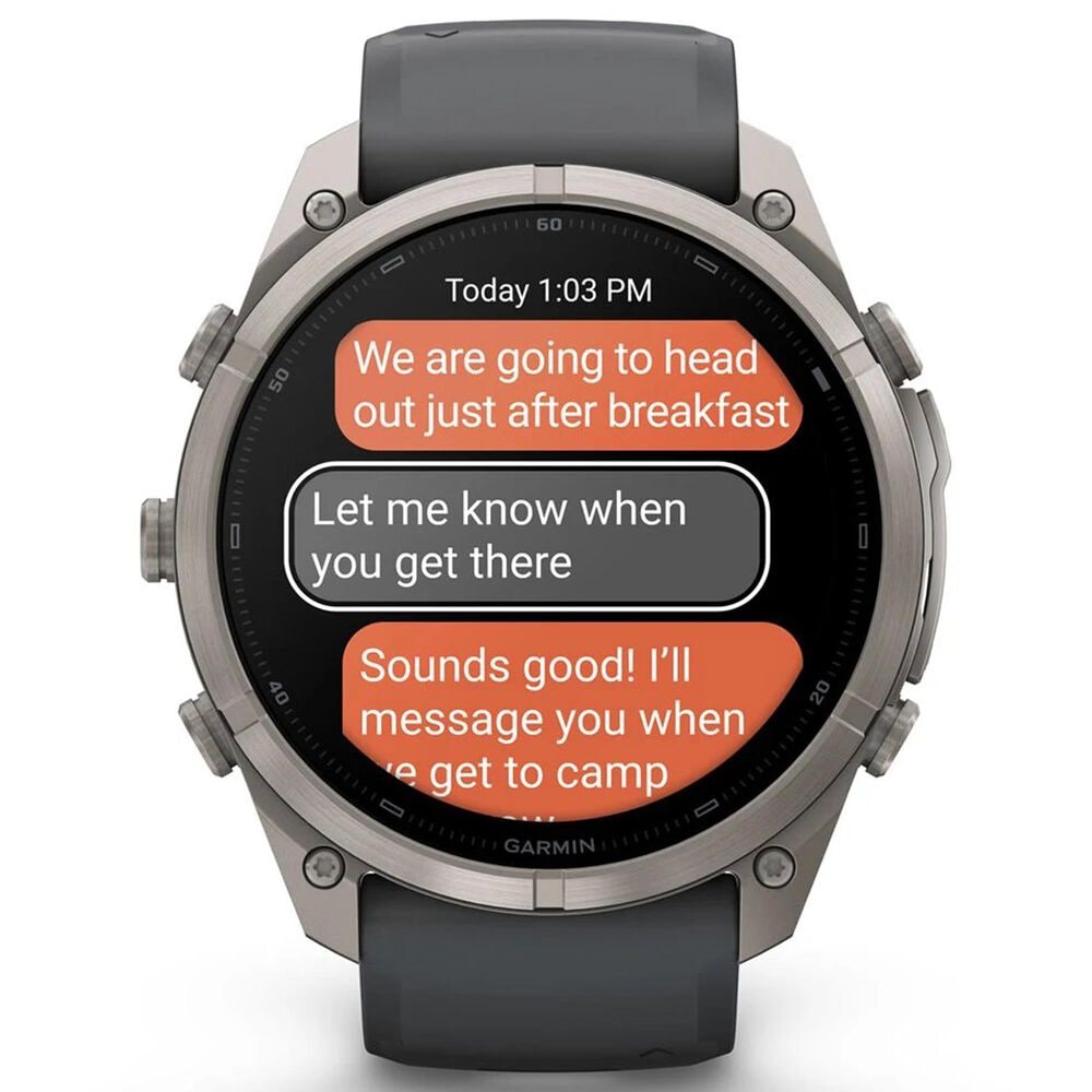 Garmin fenix 9 Pro inReach Smartwatch 51mm Titanium with Graphite and Black Silicone Band, , large