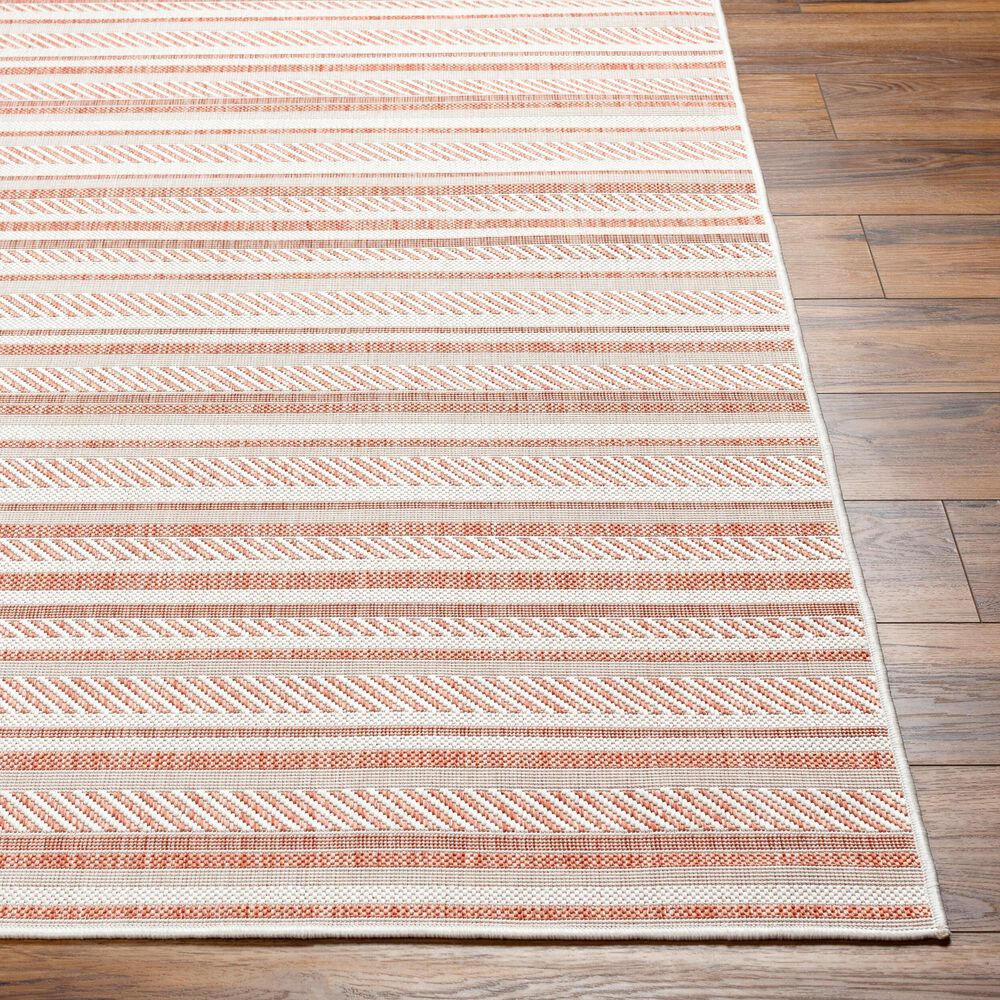 Surya Eagean EAG-2423 Rust, Ivory, Dusty Pink and Dusty Coral 2&#39; x 2&#39;11&quot; Indoor/Outdoor Area Rug, , large