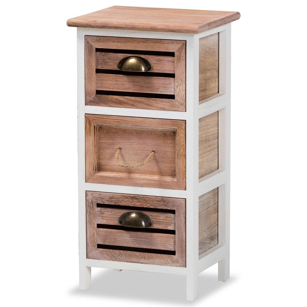 Baxton Studio Palta 3-Drawer Storage Unit in White and Oak Brown, , large