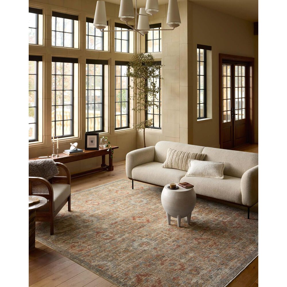 Loloi Heritage 6&#39; x 9&#39; Grey and Sunset Area Rug, , large