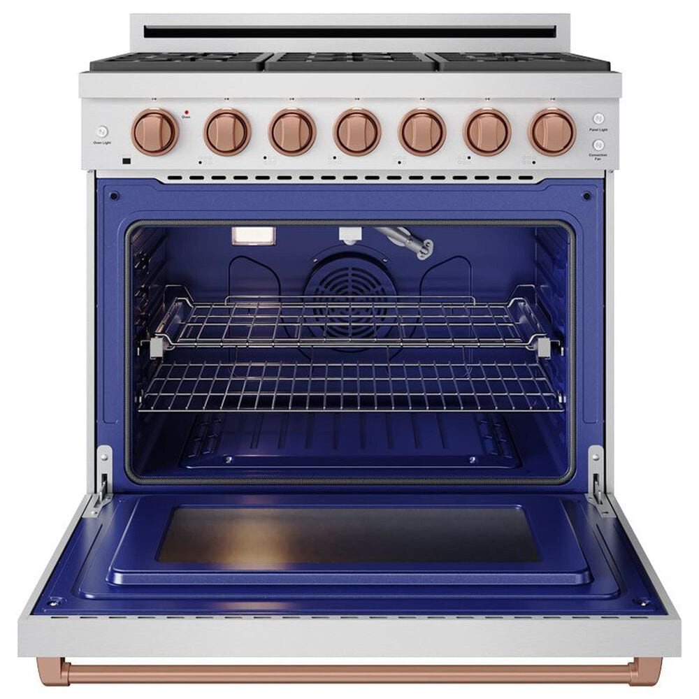 Thor Kitchen Gordon Ramsay 6 Cu. Ft. Professional Gas Range with Rose Gold Handle Kit in Stainless Steel, , large