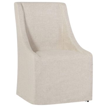 Classic Home Warwick Upholstered Rolling Dining Chair in Oatmeal, , large