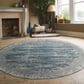 Radici USA Davide Abstract 5"3" Round Blue Area Rug, , large