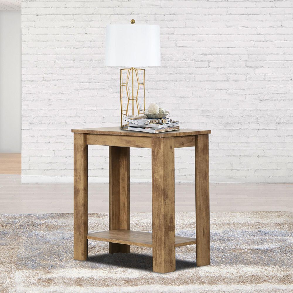 Seven Stars Two-Tier Side Table in Brown, , large