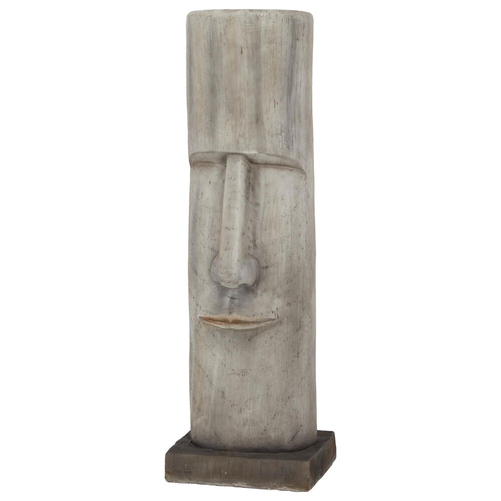 Maple and Jade 33" x 10" Face Garden Sculpture in Dark Brown, , large