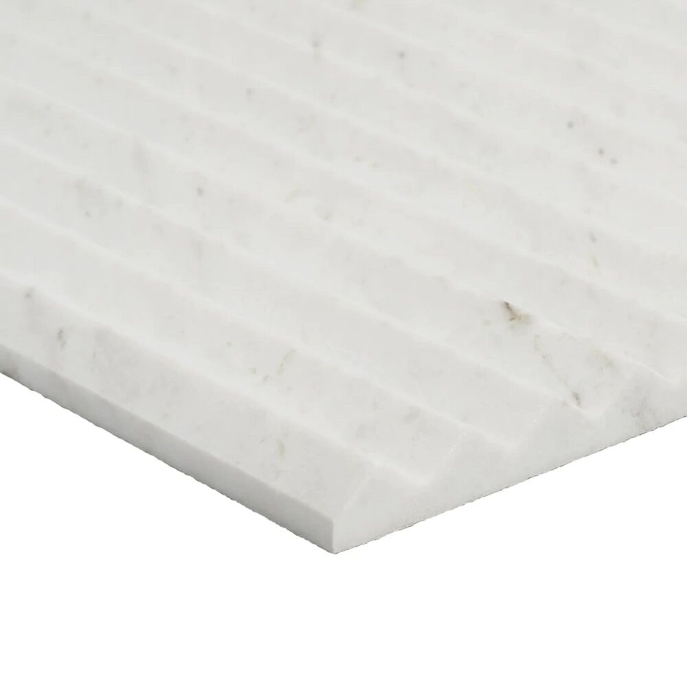 Soho Studio Carver Fluted Alaska White 12" x 24" Honed Marble Tile, , large