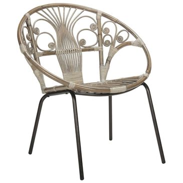 Safavieh Carlson Rattan Accent Chair in Grey White Wash, , large