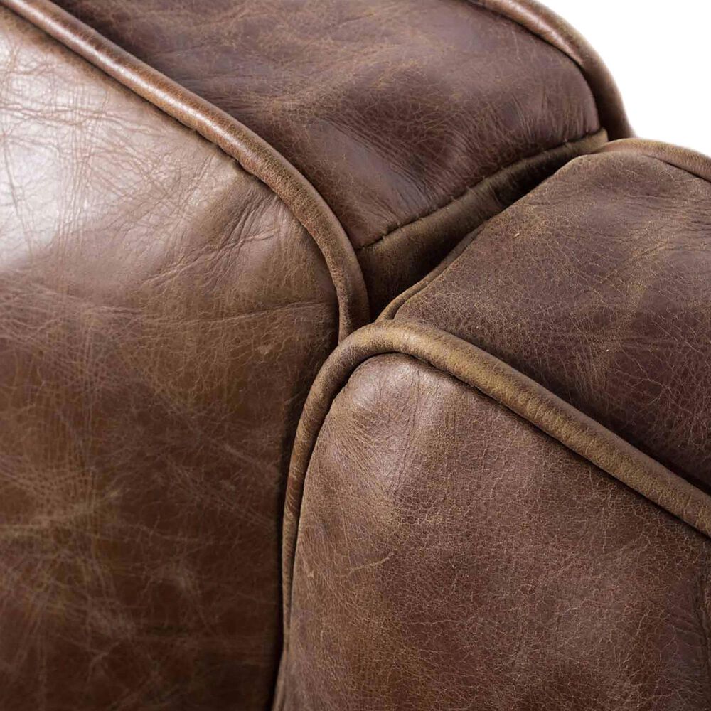 Moe&#39;s Home Collection Darlington Leather Stationary Sofa in Brown, , large