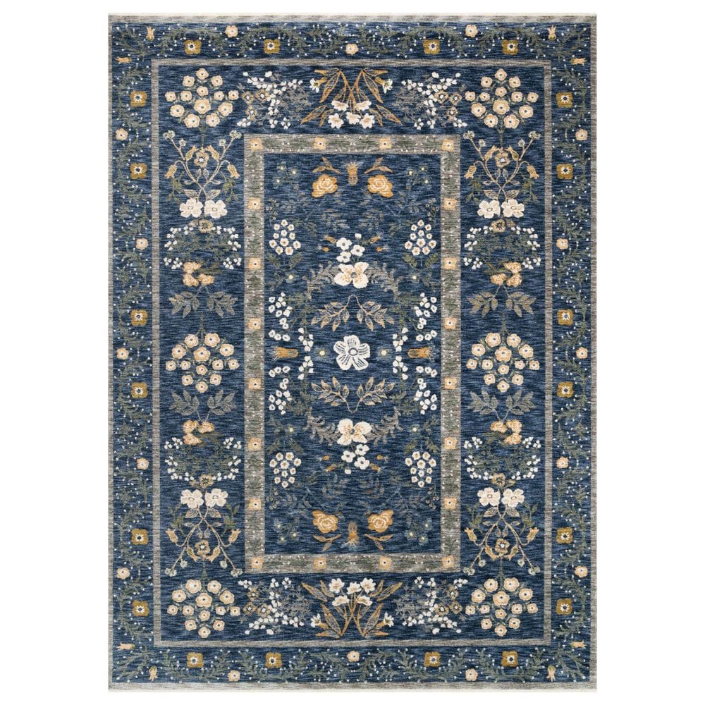 Rifle Paper Co. x Loloi Kismet Arabesque Navy 6"7" x 9"4" Area Rug, , large