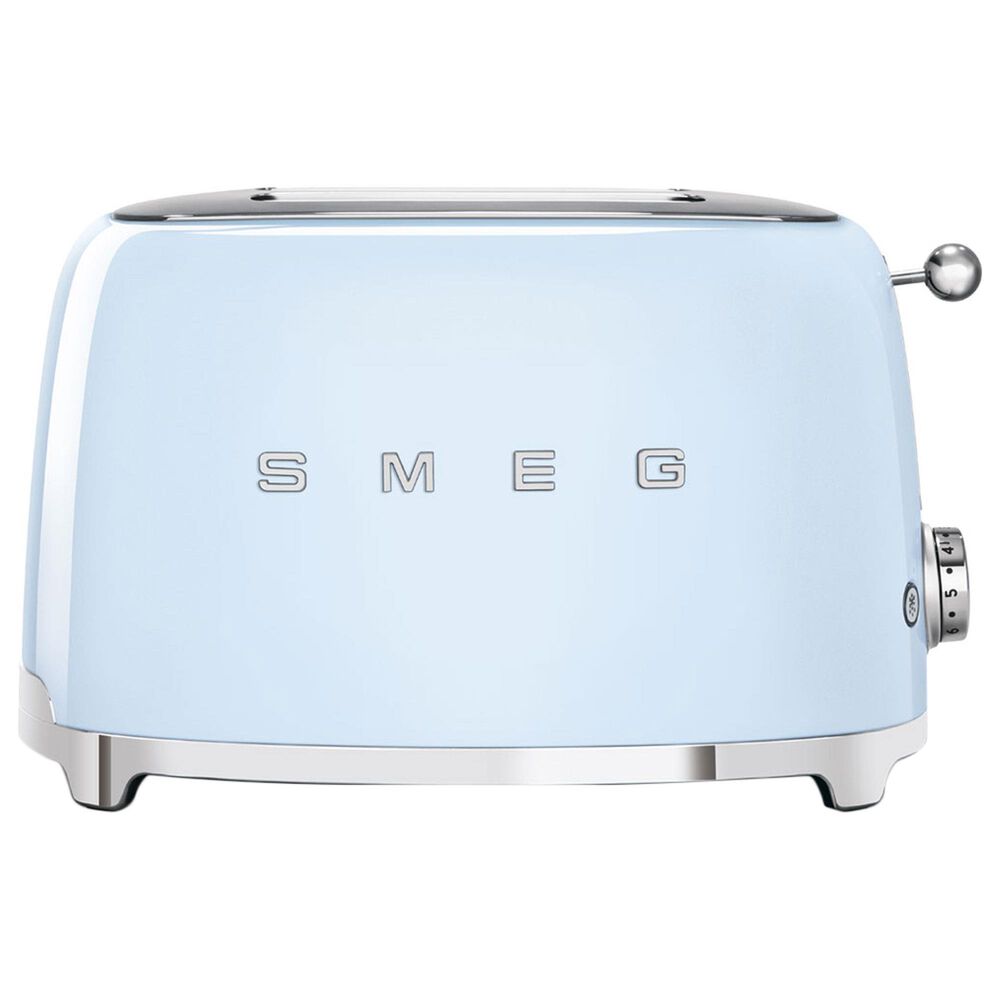 Smeg 2-Slice Retro Style Toaster in Pastel Blue and Stainless Steel, , large