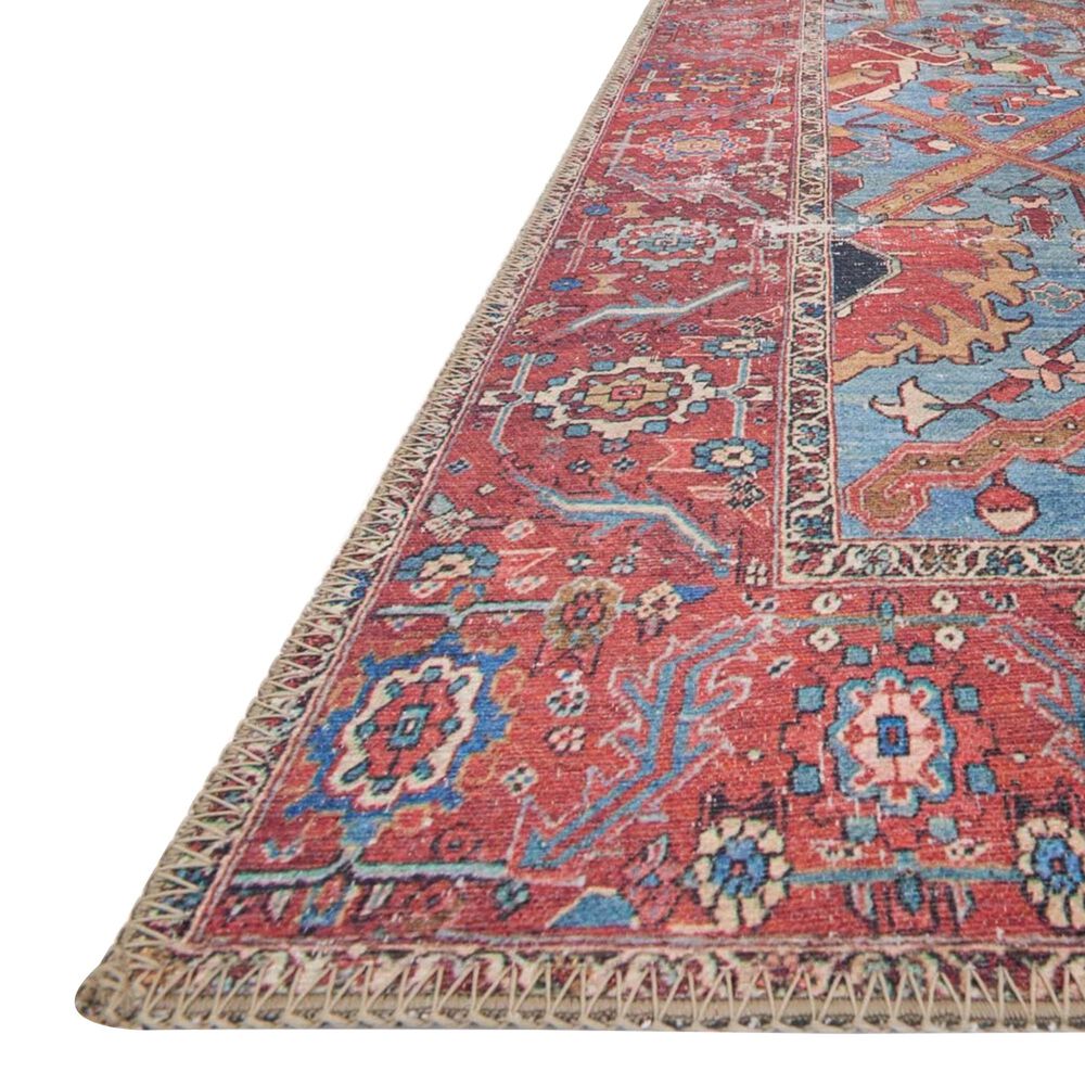 Loloi Loren LQ-10 2&#39;6&quot; x 7&#39;6&quot; Blue and Red Runner, , large