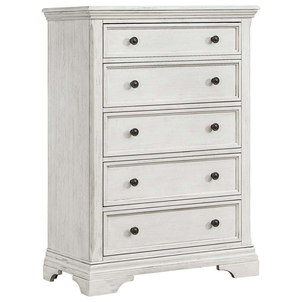 Eastern Shore Olivia 5-Drawer Chest in Brushed White, , large