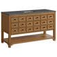 James Martin Malibu 60" Single Bathroom Vanity in Amber Birch with 3 cm Parisien Bleu Quartz Top and Rectangular Sink, , large