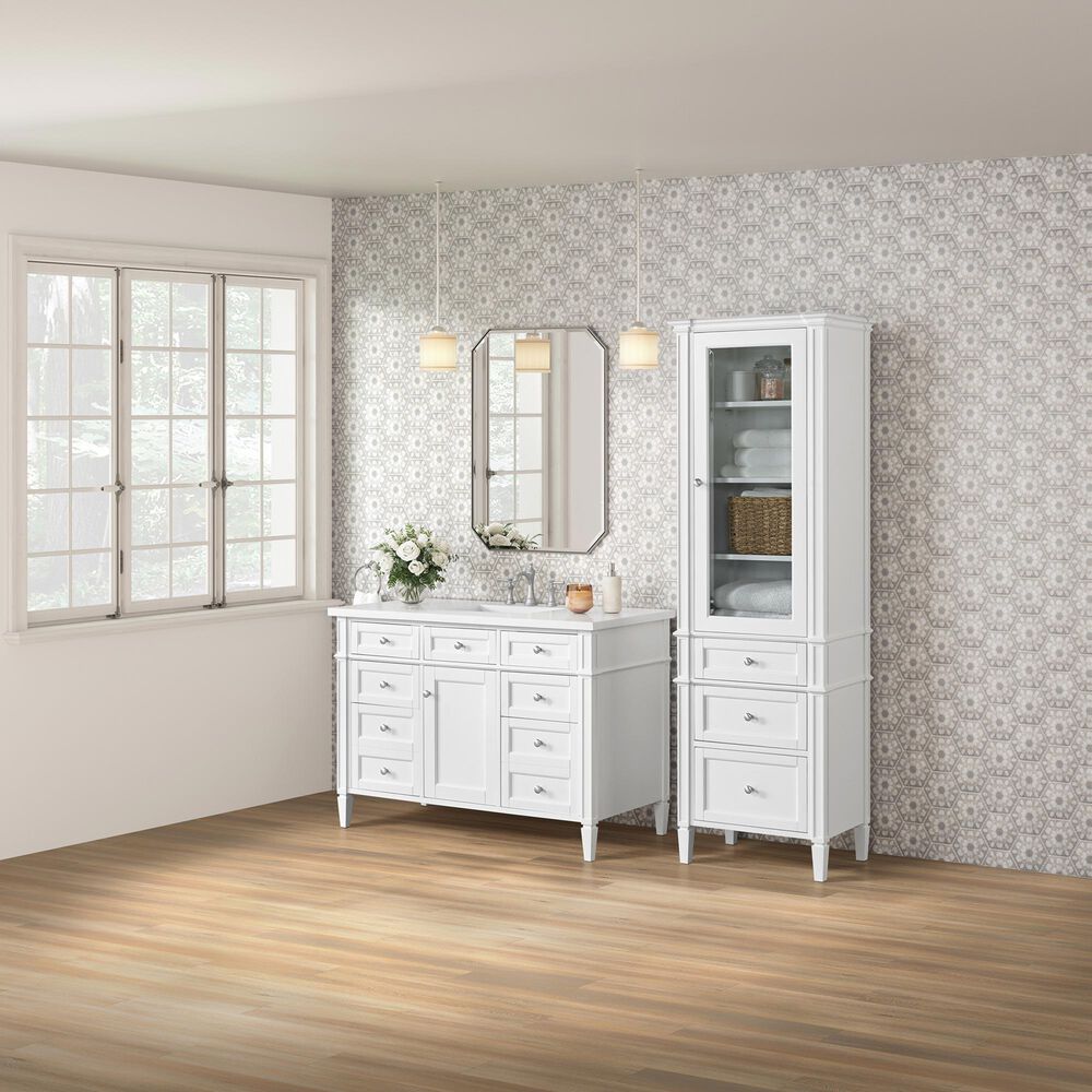 James Martin Vanities Brittany 24&quot; Linen Cabinet in Bright White, , large