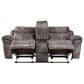 Steve Silver Nashville Manual Glider Recliner Console Loveseat in Grey, , large