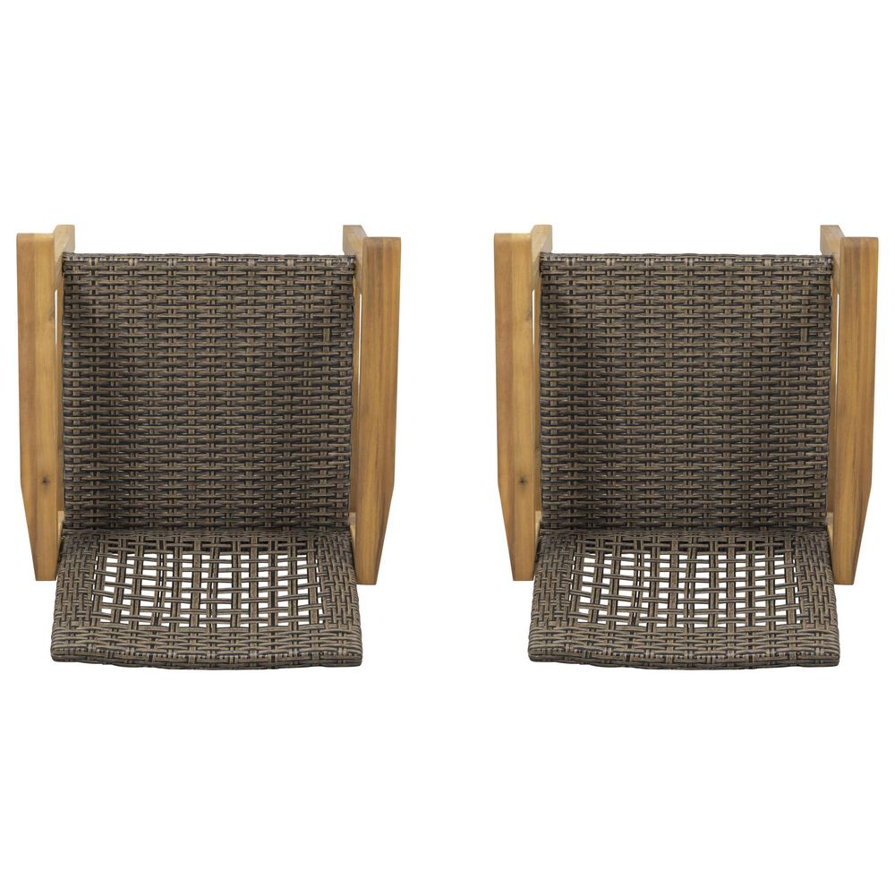 Hearth and Haven Hampton Outdoor Dining Chair in Brown (Set of 2), , large