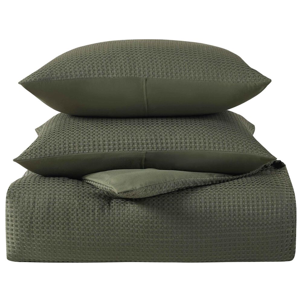 Trade Linker 3-Piece King Waffle Down Alternative Comforter Set in Sage, , large