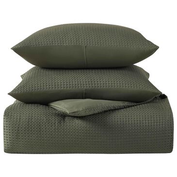Trade Linker 3-Piece King Waffle Down Alternative Comforter Set in Sage, , large
