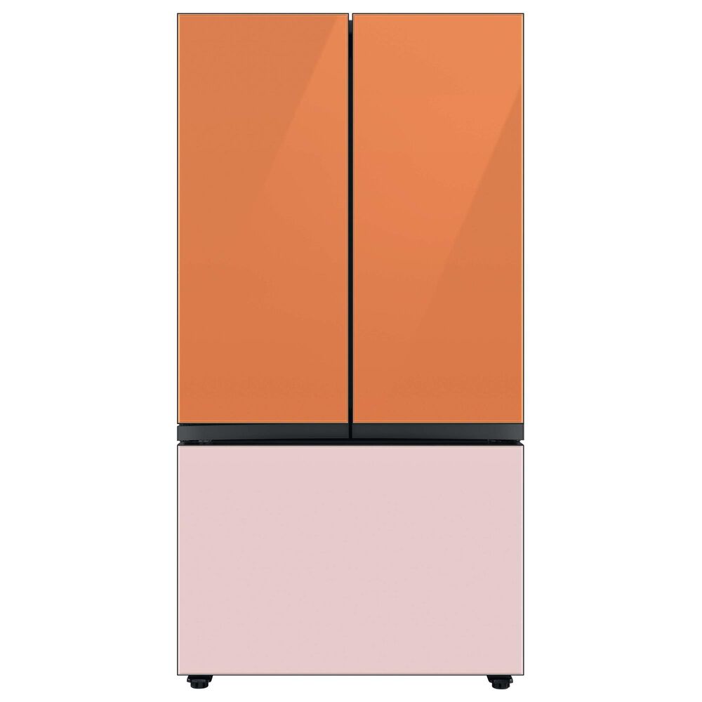 Samsung Bespoke 3-Door French Door Refrigerator Top Panel in Clementine Glass, , large
