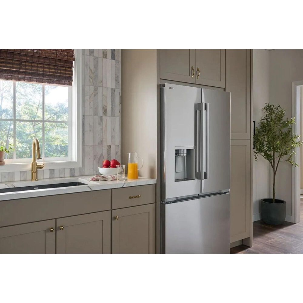LG 23.7 Cu. Ft. 3-Door French Door Refrigerator with Zero Clearance in PrintProof Stainless Steel, , large