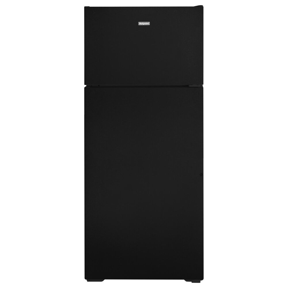 Hotpoint 17.5 Cu. Ft. Recessed Handle Top-Freezer Refrigerator in Black, , large