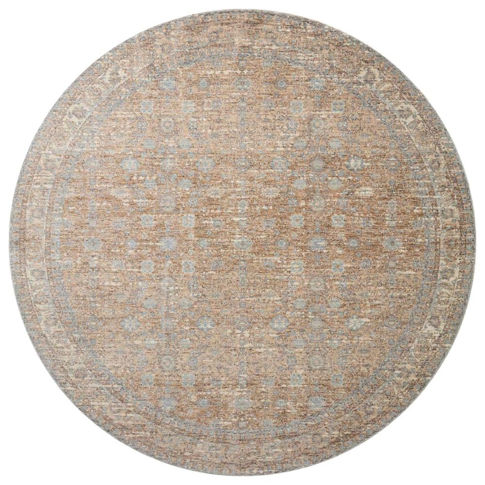 Angela Rose Blake 5"3" Round Sand and Sky Area Rug, , large