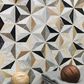 Soho Studio MJ Geotech Carrara, Sky Gray and Botticino 14" x 16" Marble Mosaic Sheet, , large