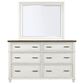Riva Ridge Caraway 6 Drawer Dresser and Mirror in Aged Ivory and Brown, , large