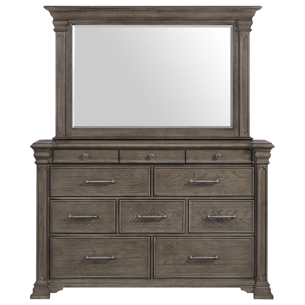 Mayberry Hill Kings Court 5 Piece King Panel Bedroom Set in Grey, , large