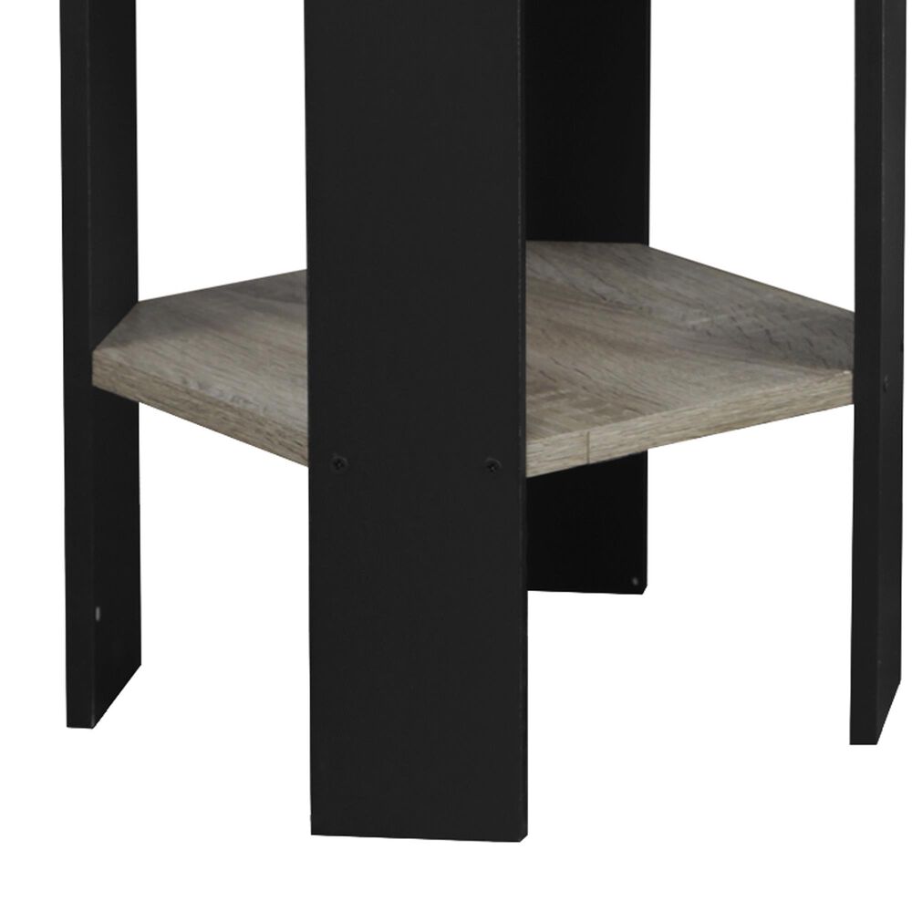 HOMLUX 1-Shelf End Table in French Oak and Black, , large