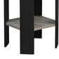 HOMLUX 1-Shelf End Table in French Oak and Black, , large