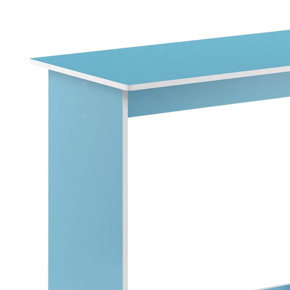 HOMLUX Modern Computer Desk in Light Blue and White, , large